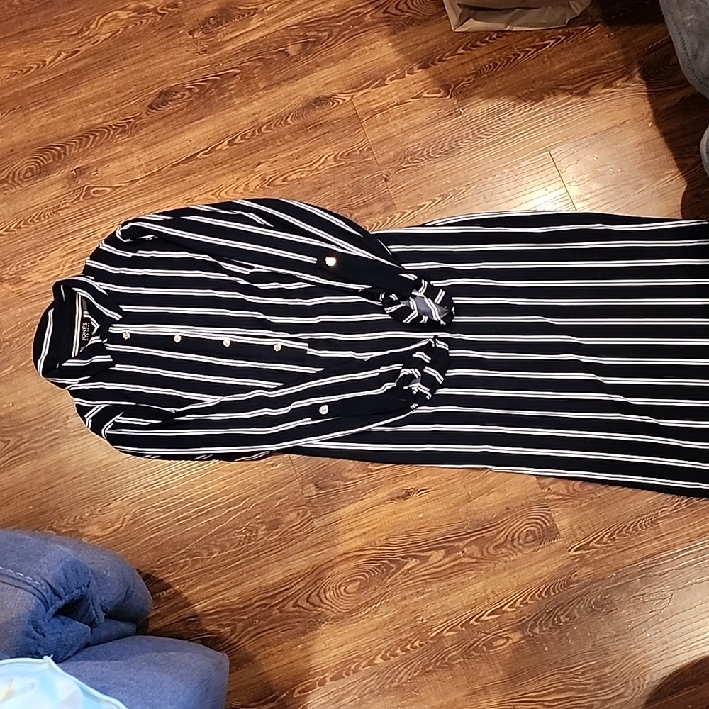 Jones NY navy stripped dress